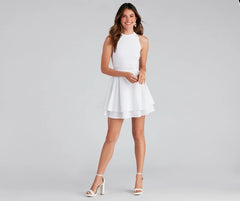 Classic Beauty Layered Skater Dress