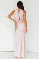 Precious Pearl Satin Maxi Dress Pink
