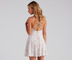 Savannah Sequin Mesh Party Dress