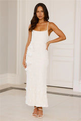 Delicately Divine Knit Maxi Dress Cream