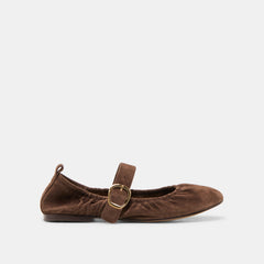 CAELY BALLET FLATS DK BROWN SUEDE
