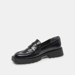 ELIAS WIDE FLATS ONYX CRINKLE PATENT - re:vita