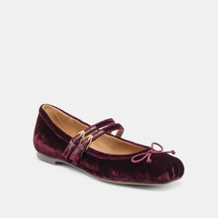 GIBSEN BALLET FLATS BURGUNDY VELVET
