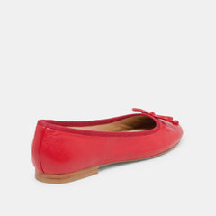 RITLA WIDE BALLET FLATS CHERRY LEATHER