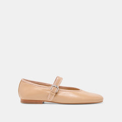 ROSLYN BALLET FLATS LIGHT TAN LEATHER