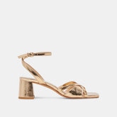 BLAKLY HEELS GOLD DISTRESSED LEATHER - re:vita