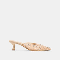CLEO PEARL HEELS BLUSH LACE MESH