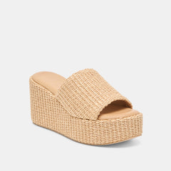 JOCLYN WEDGES LT NATURAL RAFFIA