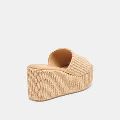 JOCLYN WEDGES LT NATURAL RAFFIA