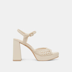PEYTEN WIDE HEELS CREME WOVEN STELLA