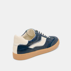 NOTICE STITCH SNEAKERS INK CROCO EMBOSSED LEATHER