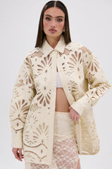 YOU FEELIN ME NOW CUTOUT PU BUTTON UP SHIRT