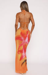 Luminous Maxi Skirt Sunset Floral