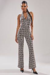 CHECKMATE SLEEVELESS JUMPSUIT