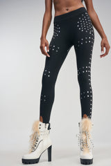 AKIRA GOLD SNUG WHITE FUR BLOCK HEEL COMBAT BOOTIE