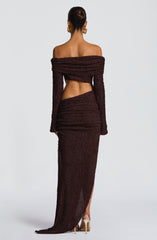 Adelphia Midi Dress - Plum Brown Dress Babyboo Fashion Premium Exclusive Design