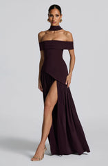 Delilah Maxi Dress - Plum Dress Babyboo Fashion Premium Exclusive Design