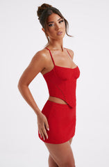 Erika Mini Skirt - Red Skirt Babyboo Fashion Premium Exclusive Design