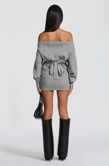 Sawyer Mini Dress - Light Grey Dress Babyboo Fashion Premium Exclusive Design
