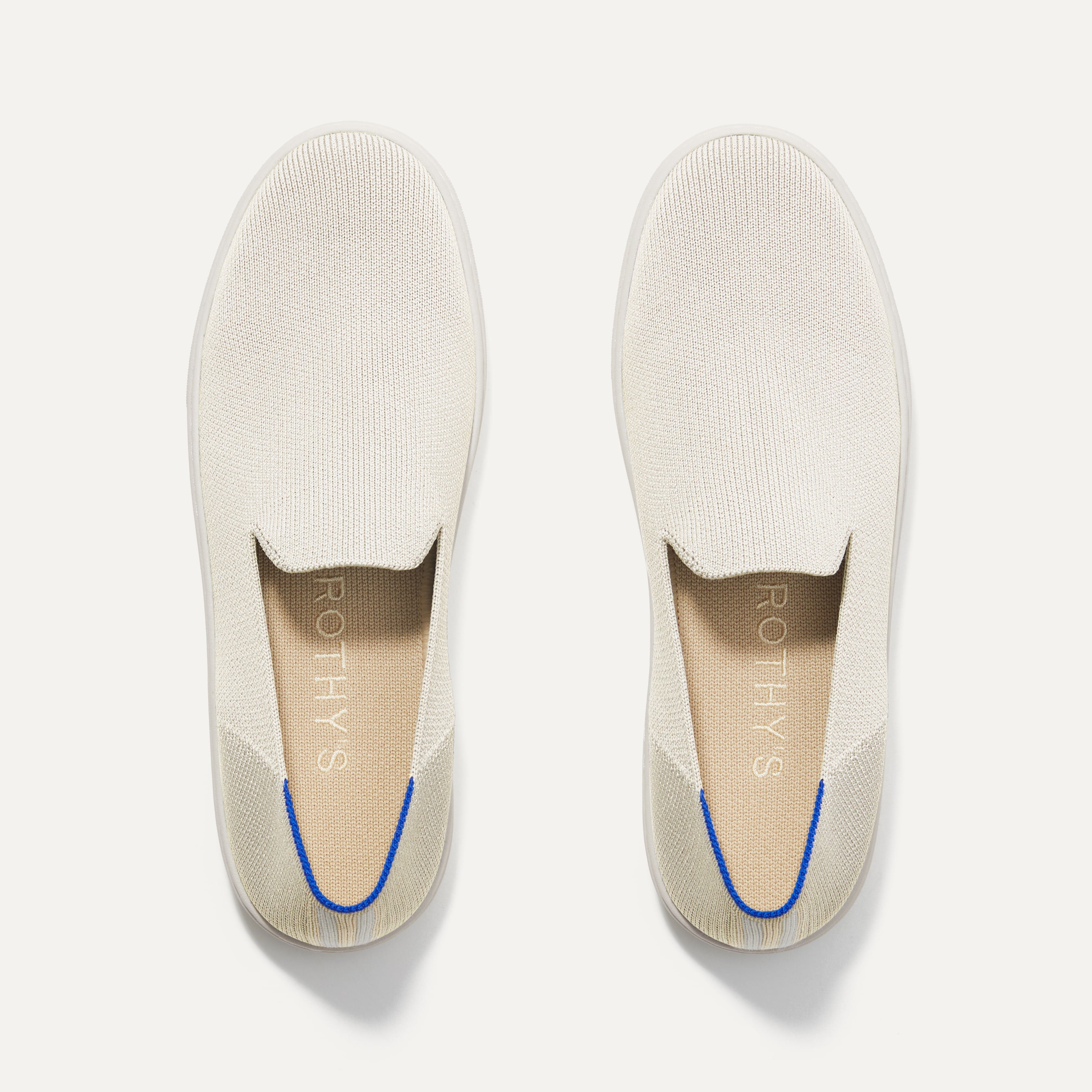 The Original Slip On Sneaker in Antique White shown from the top.