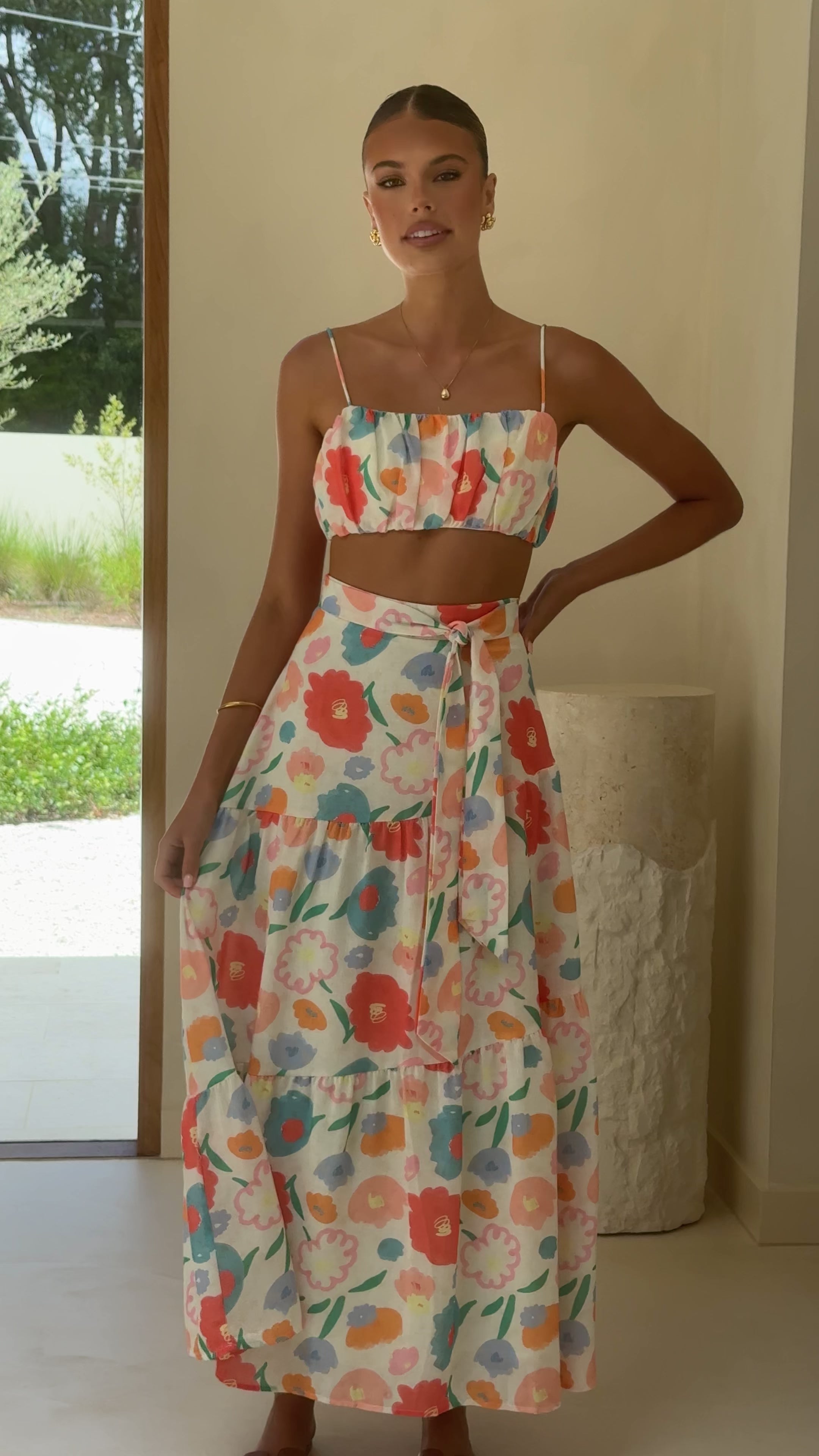 Saraya Top and Skirt Set - Floral Dream