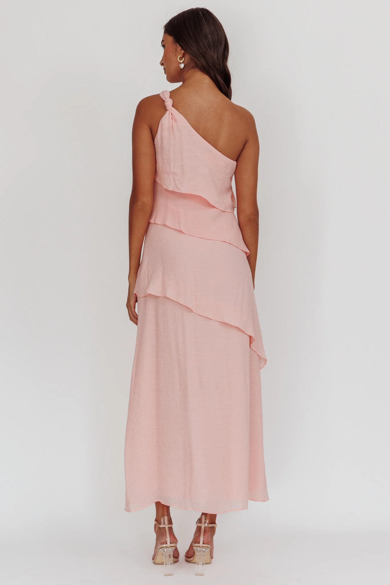Delwyn One-Shoulder Maxi Dress Baby Pink