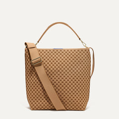 PLP |The Bucket Bag in Hazelnut shown from the front.