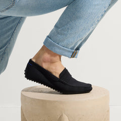 hover | Model wearing The Driving Loafer in Black.