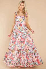Delilah Floral Square Neck Wide Strap Maxi Dress