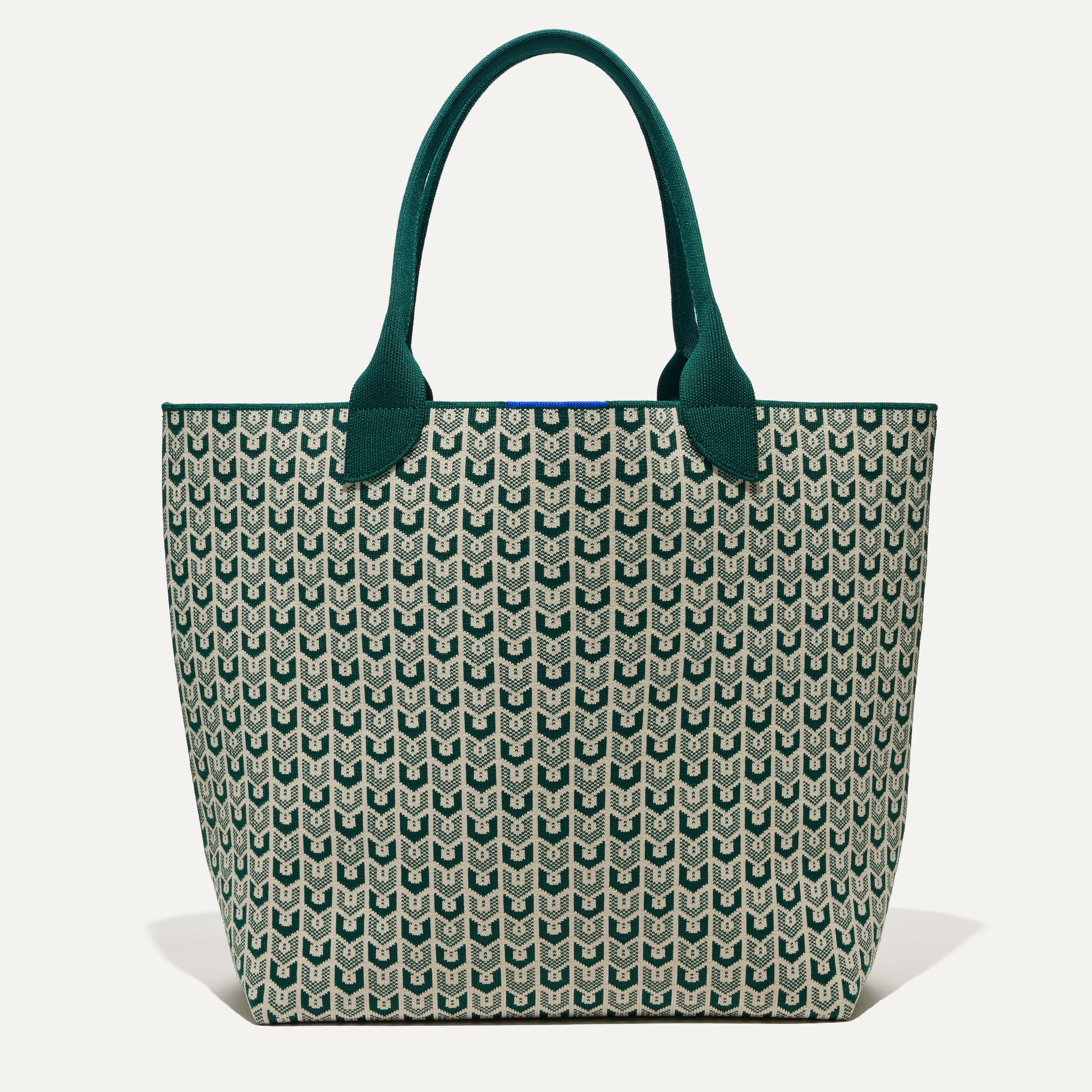 PLP |The Lightweight Tote in Signature Green shown from the front.