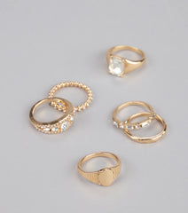 Effortless Shine Rhinestone Ring Set