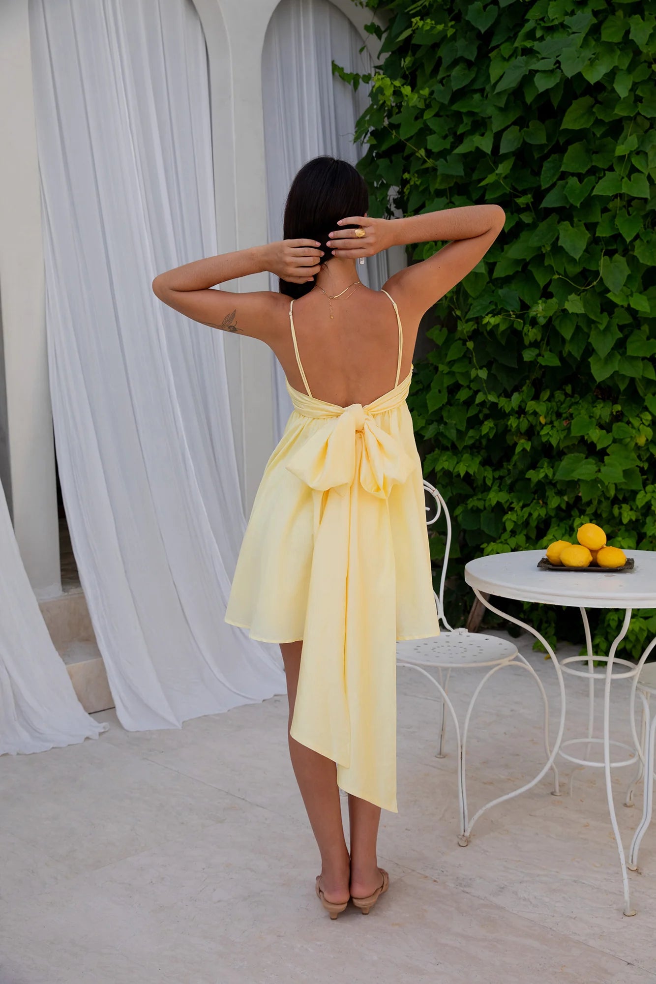 Midnight Charm Mini Dress Yellow