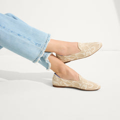 hover | Model wearing The Almond Loafer in Pearl Bouquet.