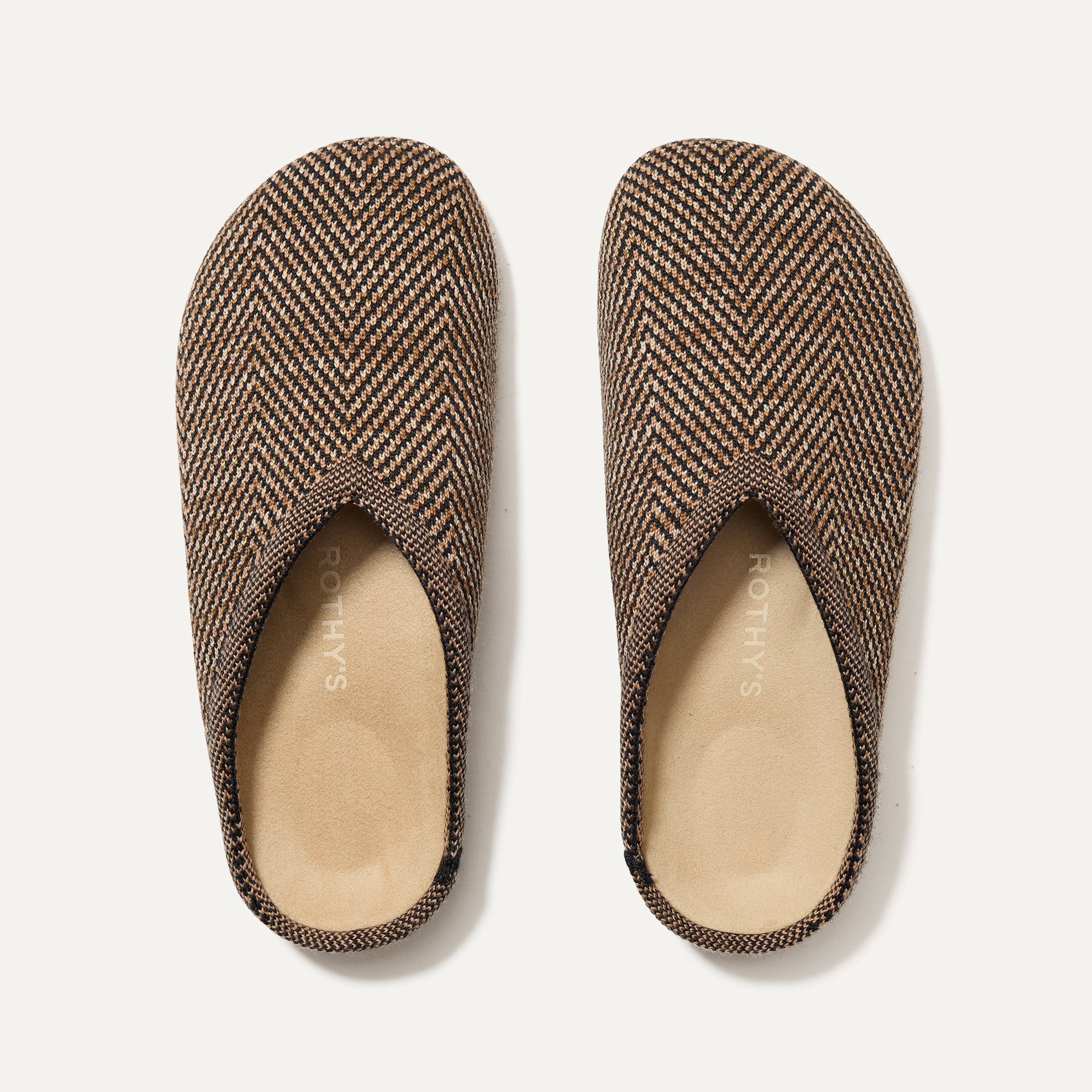 The Casual Clog in Spice Herringbone shown from the top.