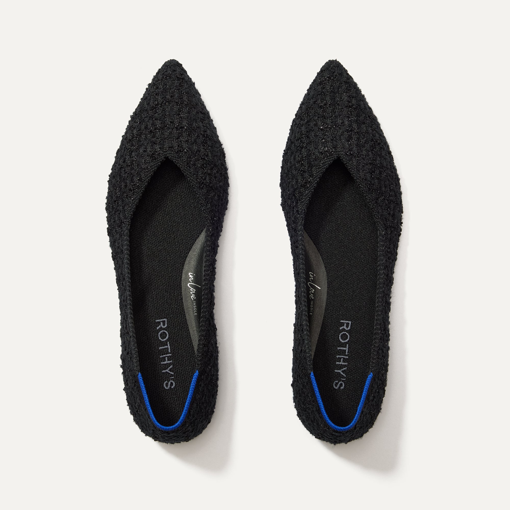 The Point II in Black Bouclé shown from the top.