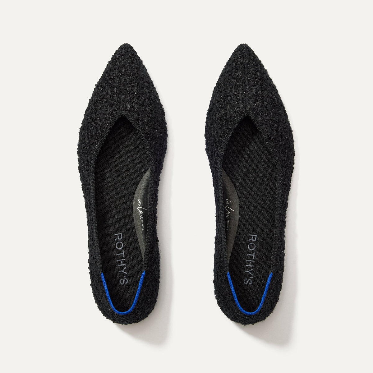 The Point II in Black Bouclé shown from the top.