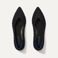 The Point II in Black Bouclé shown from the top.