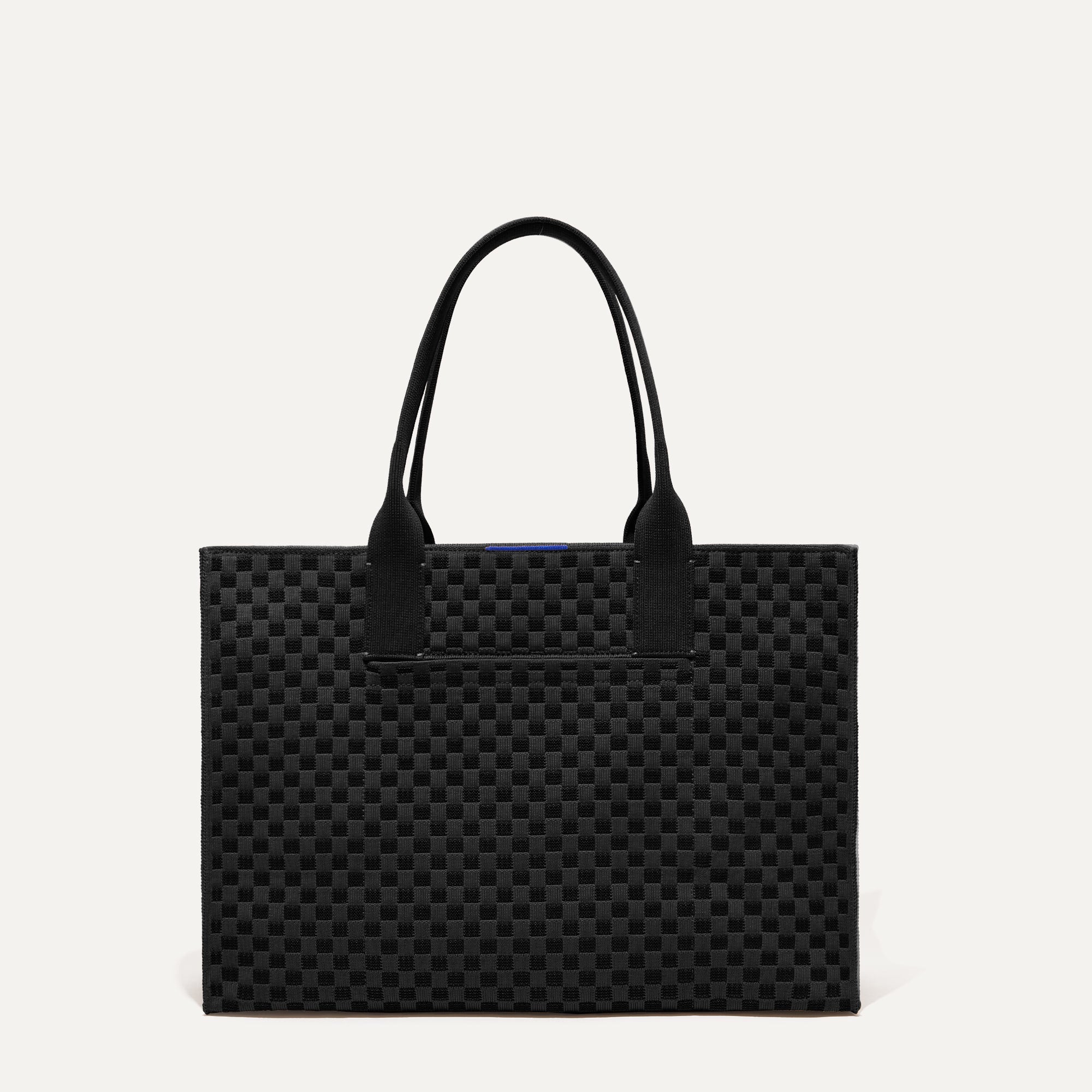 PLP |The Classic Tote in Black Sand, shown from the front. 
