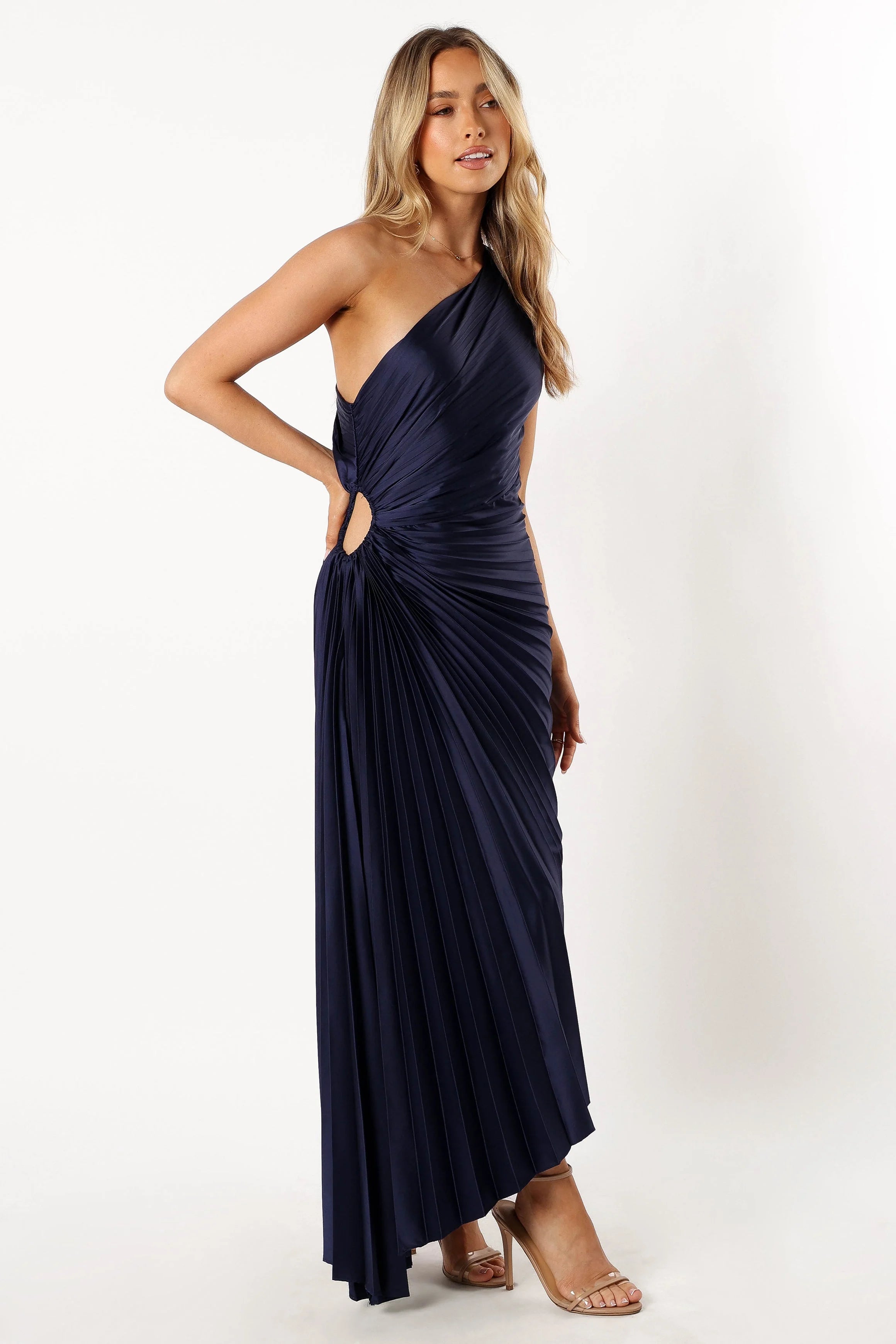 Kleo One Shoulder Maxi Dress - Navy