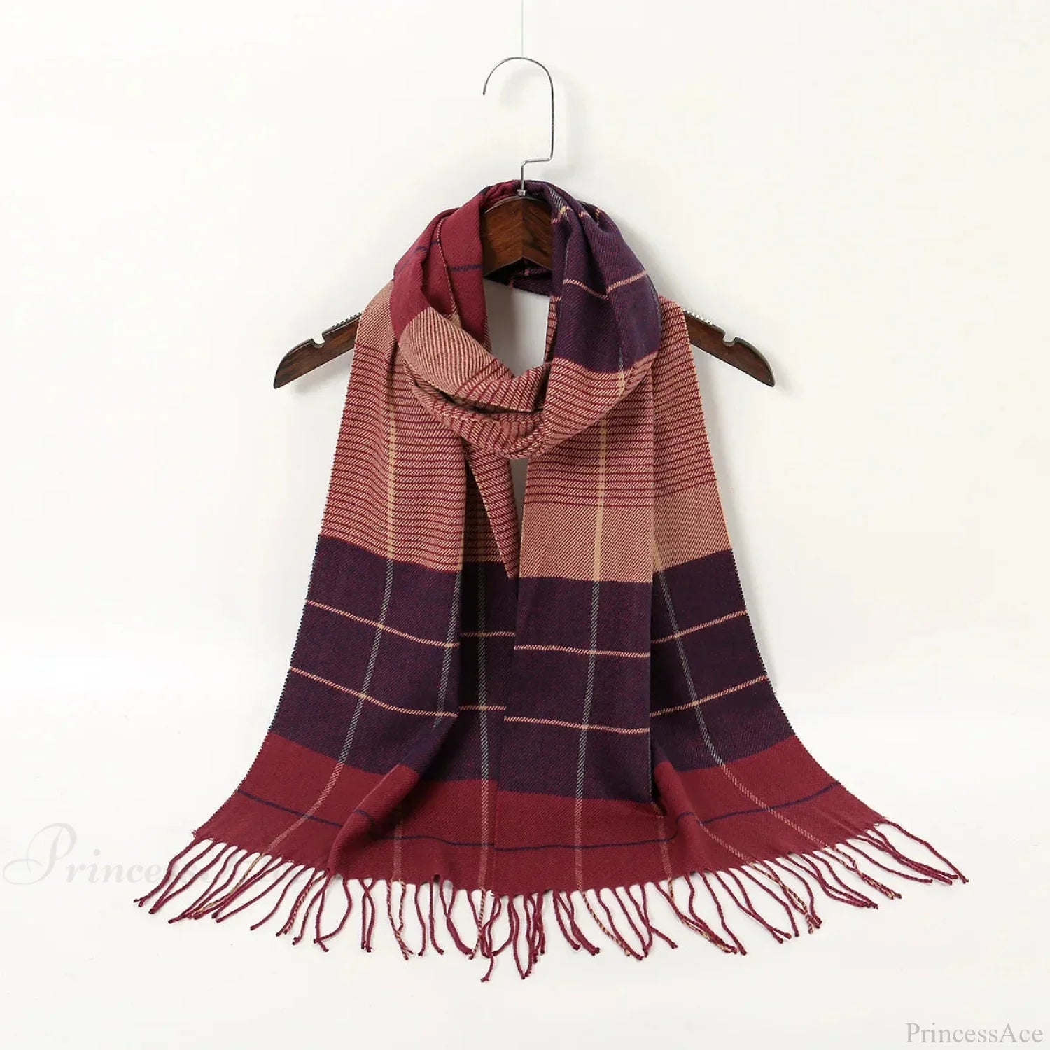 Plaid Print Cashmere Winter Pashmina Scarf - Luxury Travel Essential