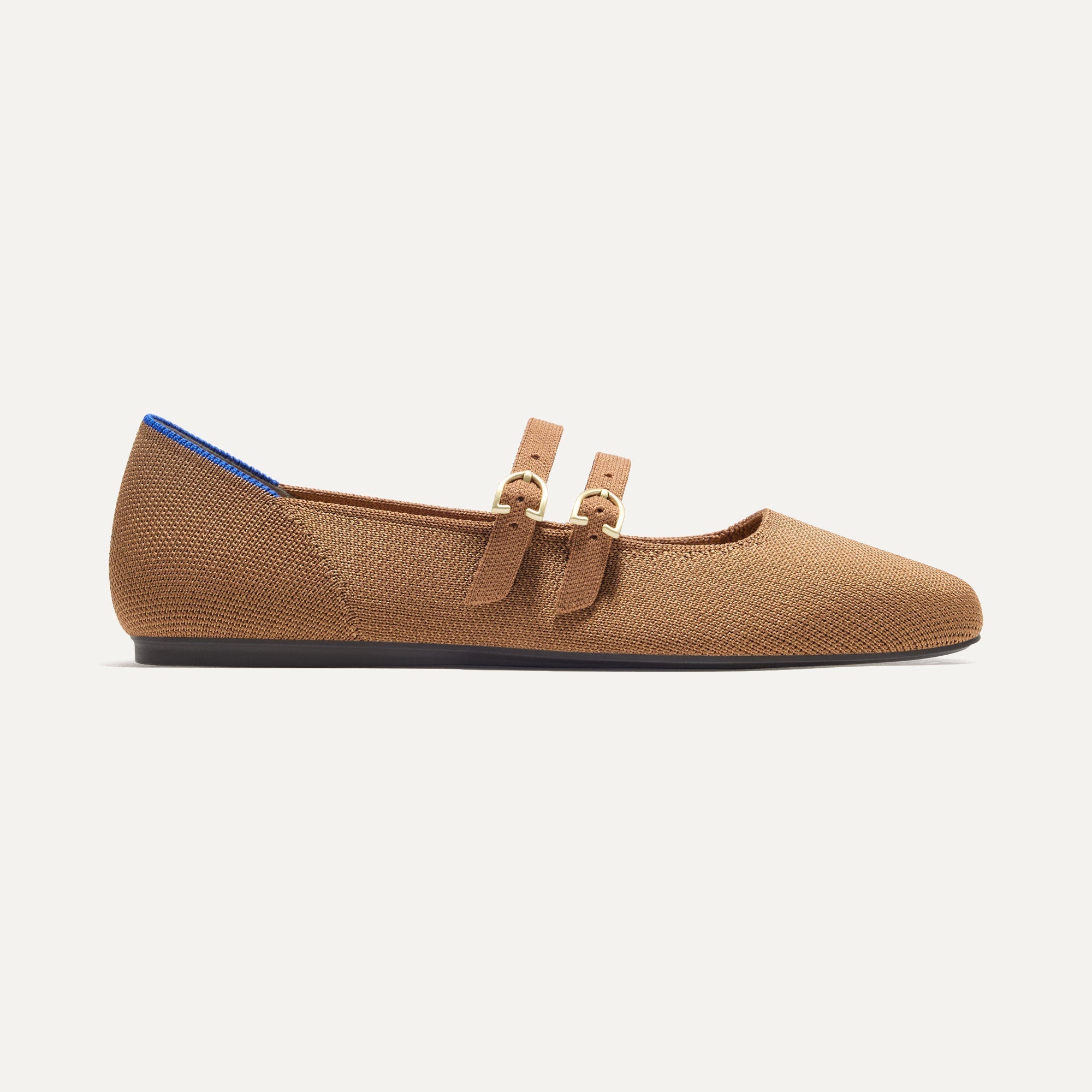 The Double Buckle Mary Jane in Java Chip shown from the side.