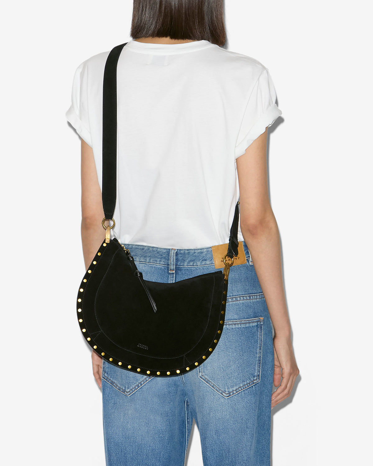 Oskan Soft Zip Bag in Suede Leather