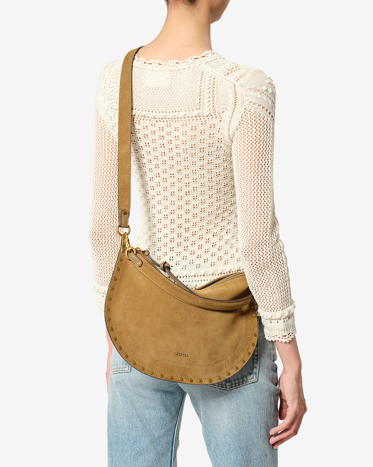 Oskan Soft Zip Bag in Suede Leather