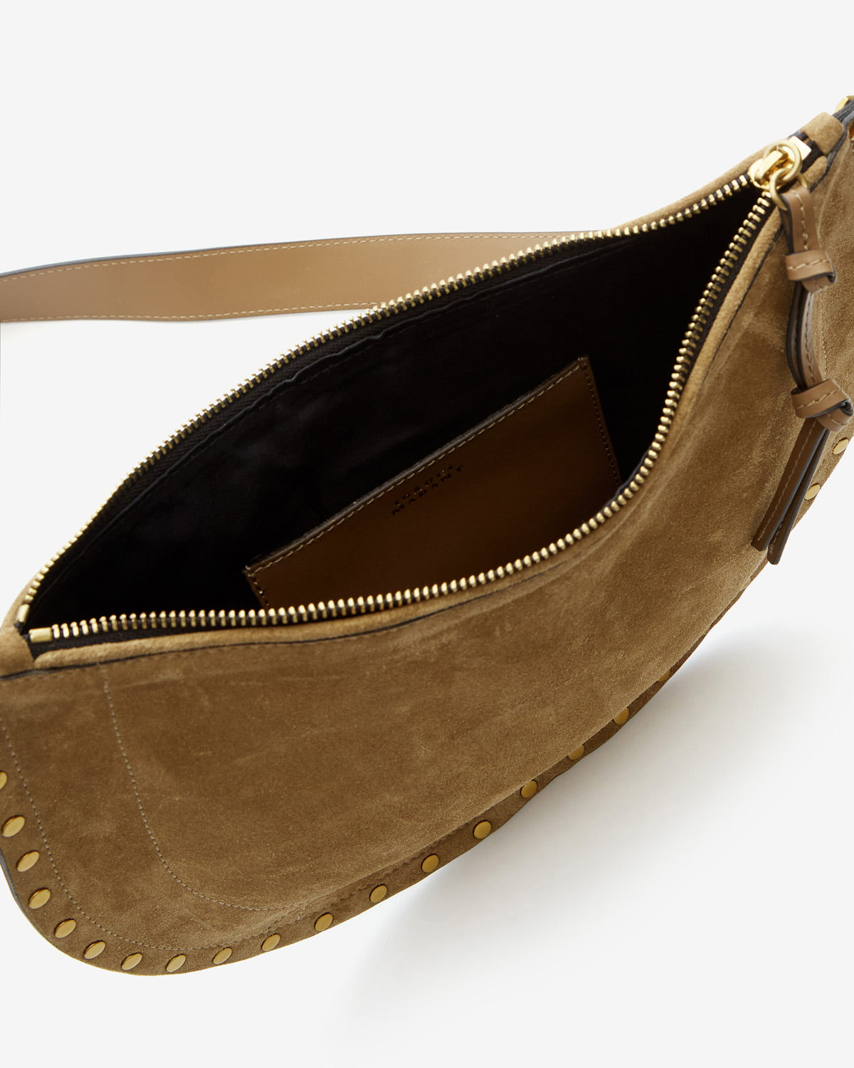 Oskan Soft Zip Bag in Suede Leather