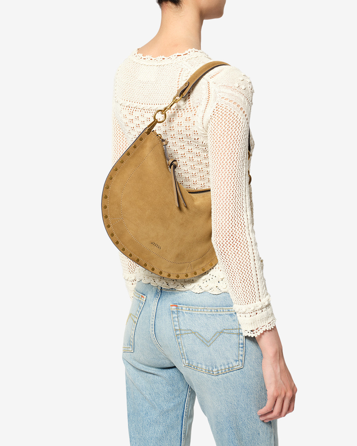 Oskan Soft Zip Bag in Suede Leather