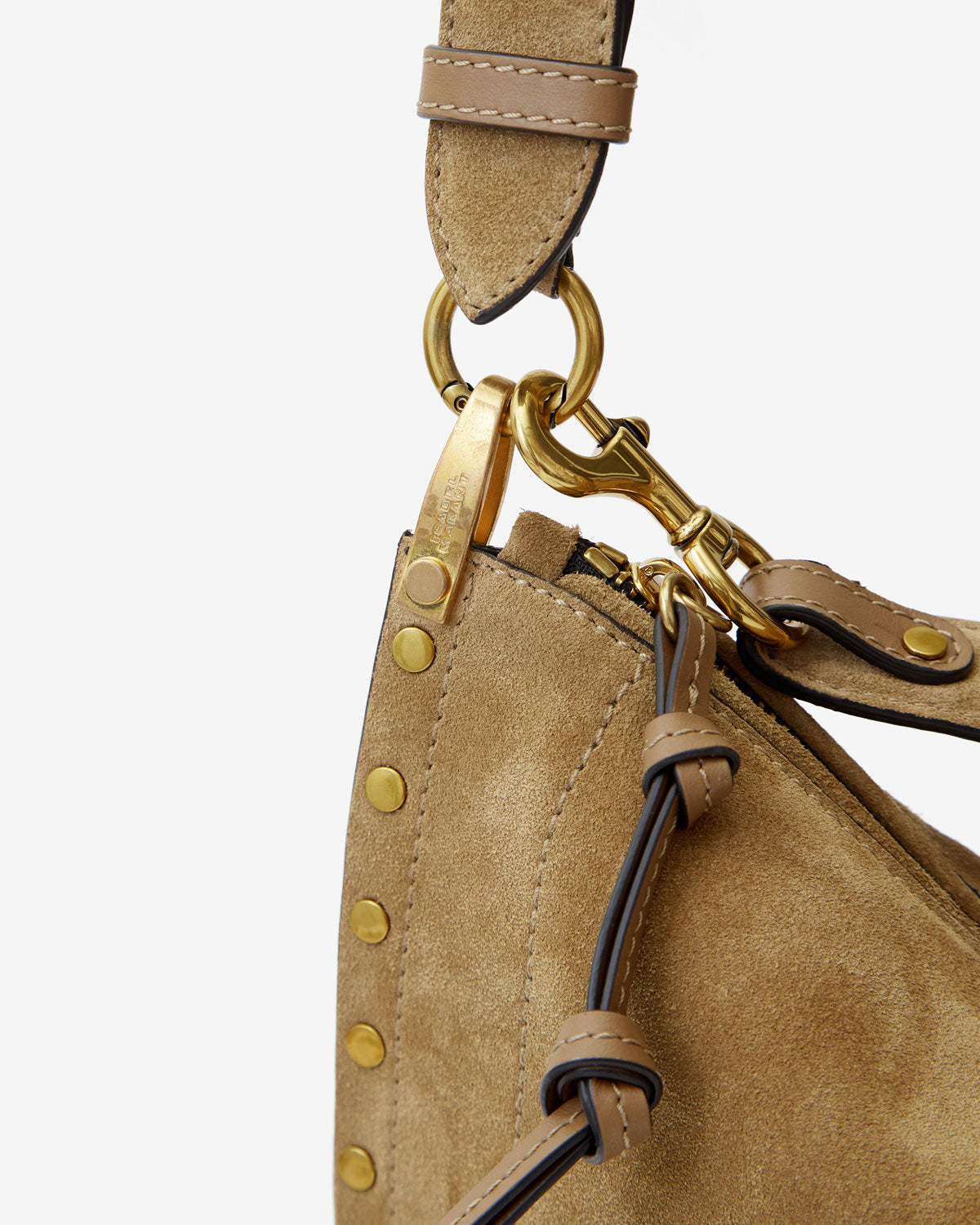 Oskan Soft Zip Bag in Suede Leather