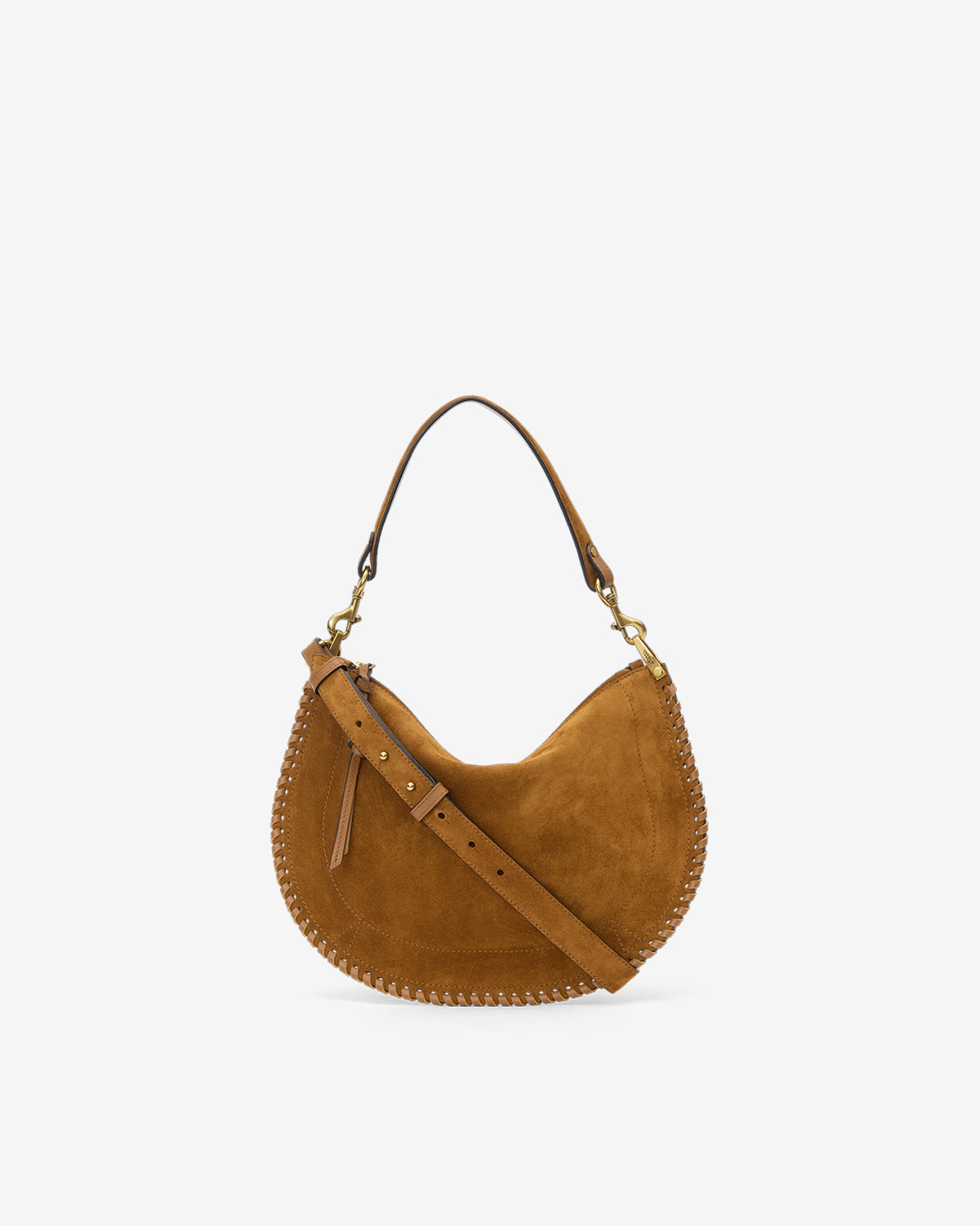 Oskan Soft Zip Bag in Suede Leather