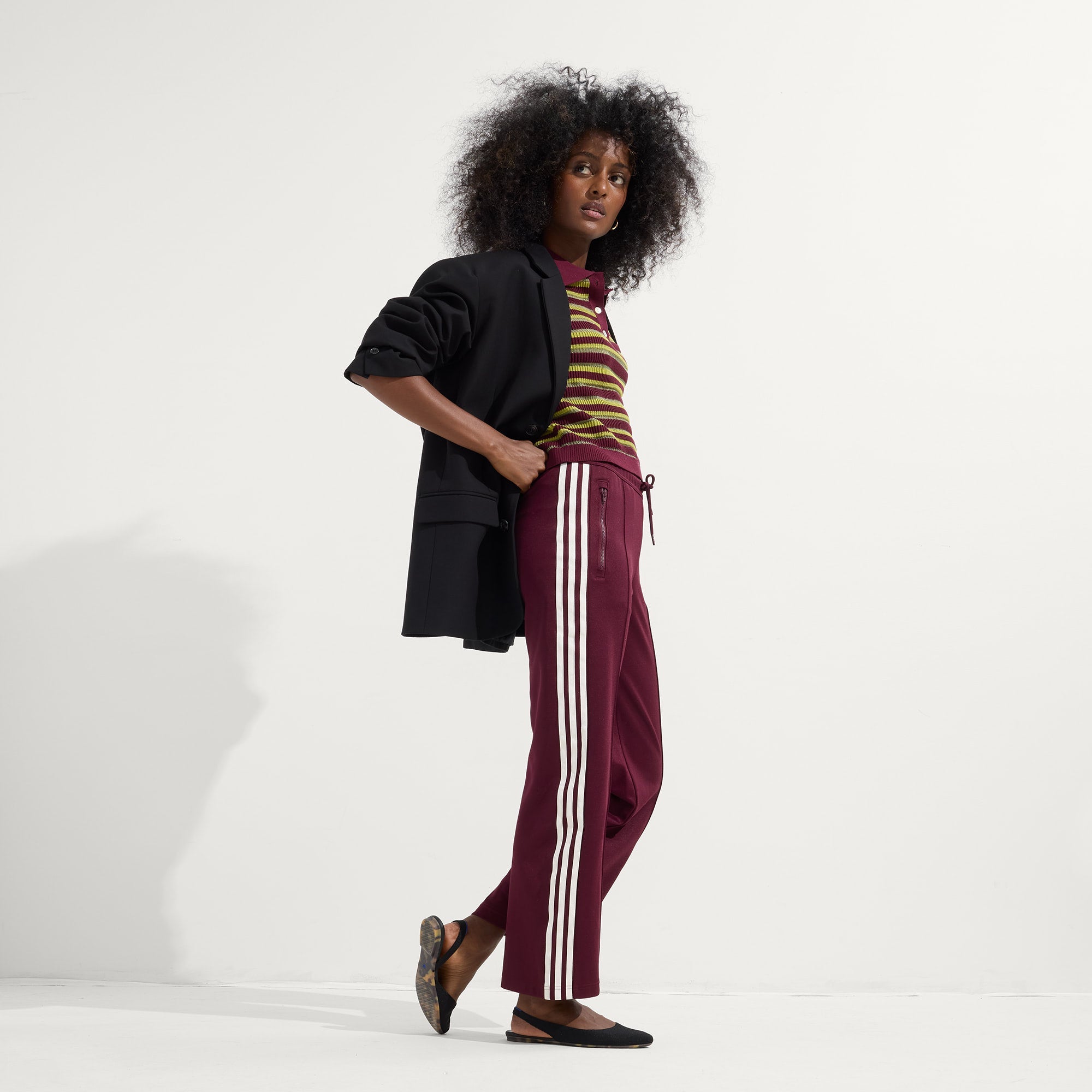 Alternate view of a model wearing The Almond Slingback.