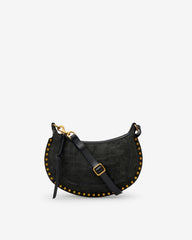 Oskan Moon Bag in Crocodile-Effect Velvet Leather