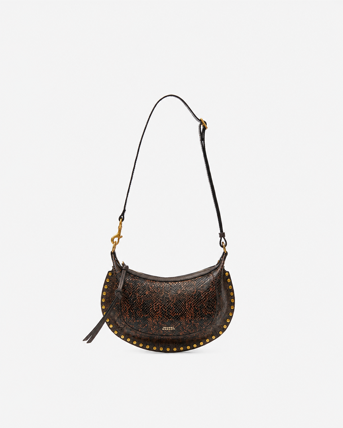 Oskan Moon Bag in Python-Effect Grained Leather
